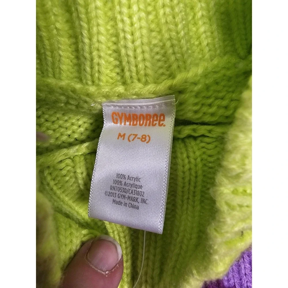 Gymboree Sweater Girls Medium 7-8 Multi Color Stripe Dot Mock Neck Knit